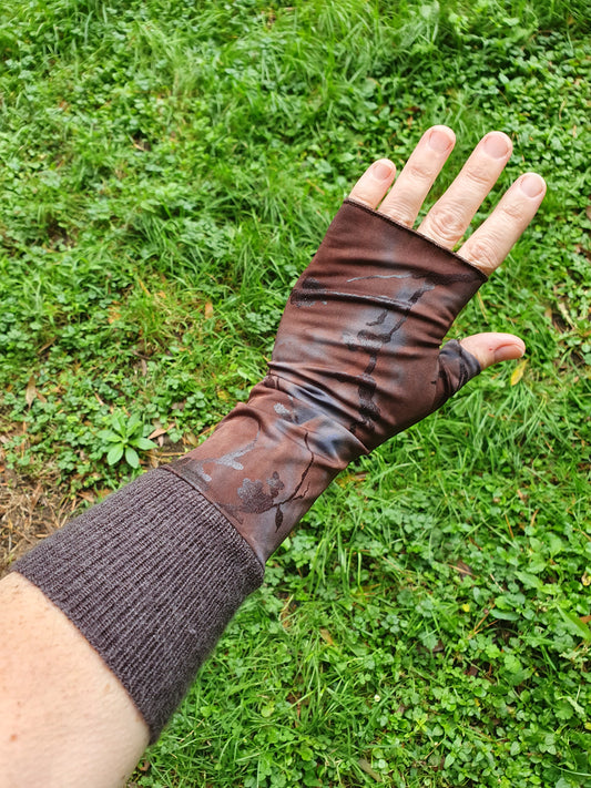 Tie dye gloves with Merino cuffs