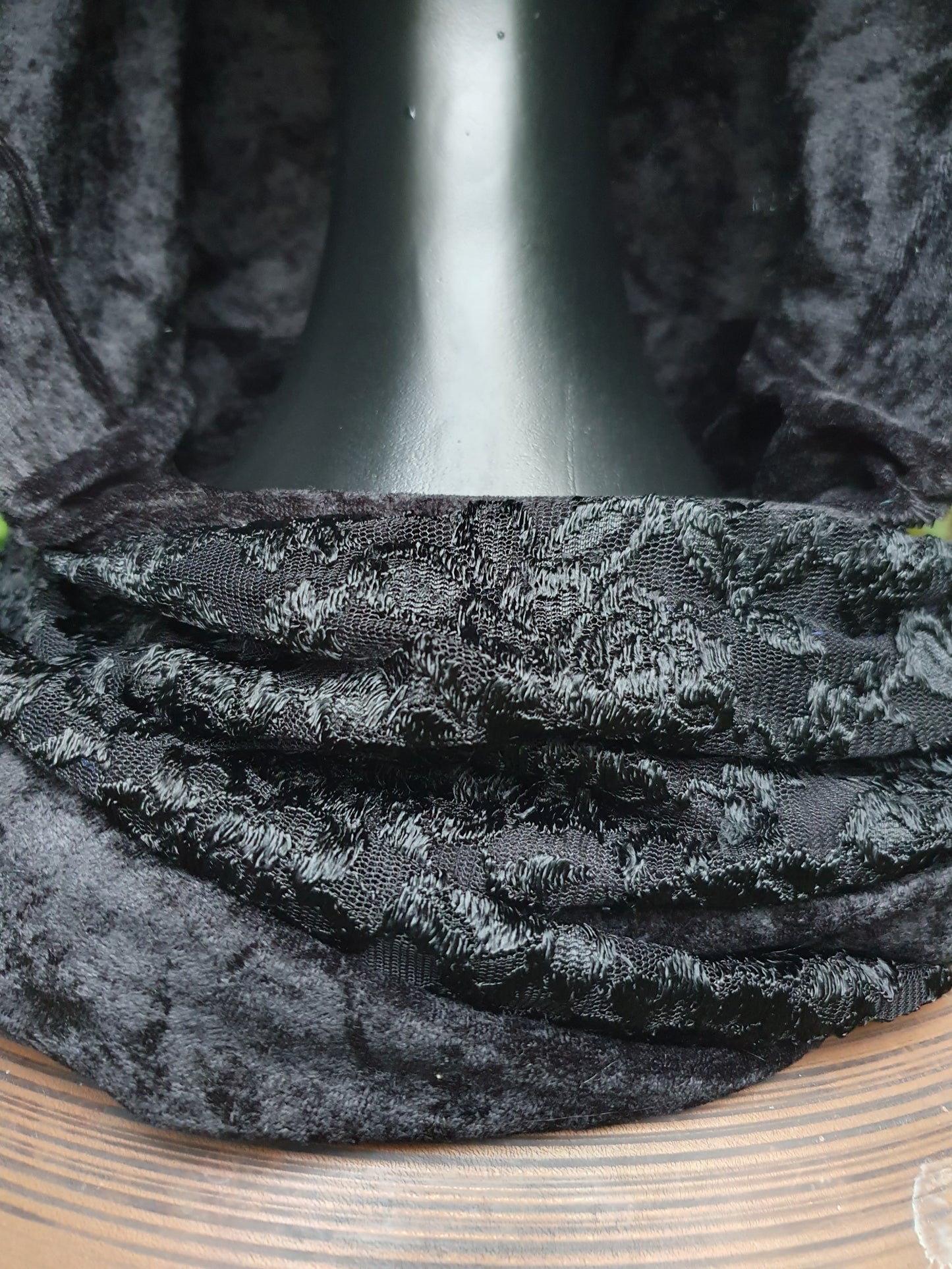 Vintage lace, Leather, & Velvety cotton blend