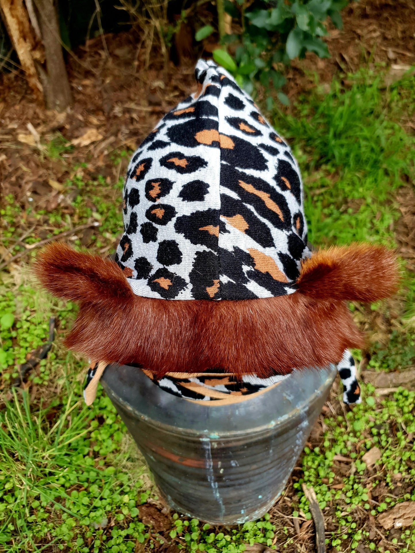 Vintage fur Hood and Glove set