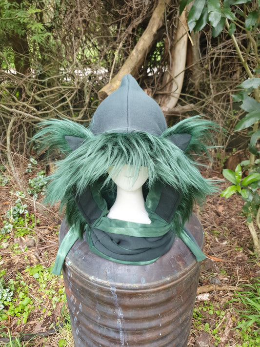 Deep Green Hooded Scarf