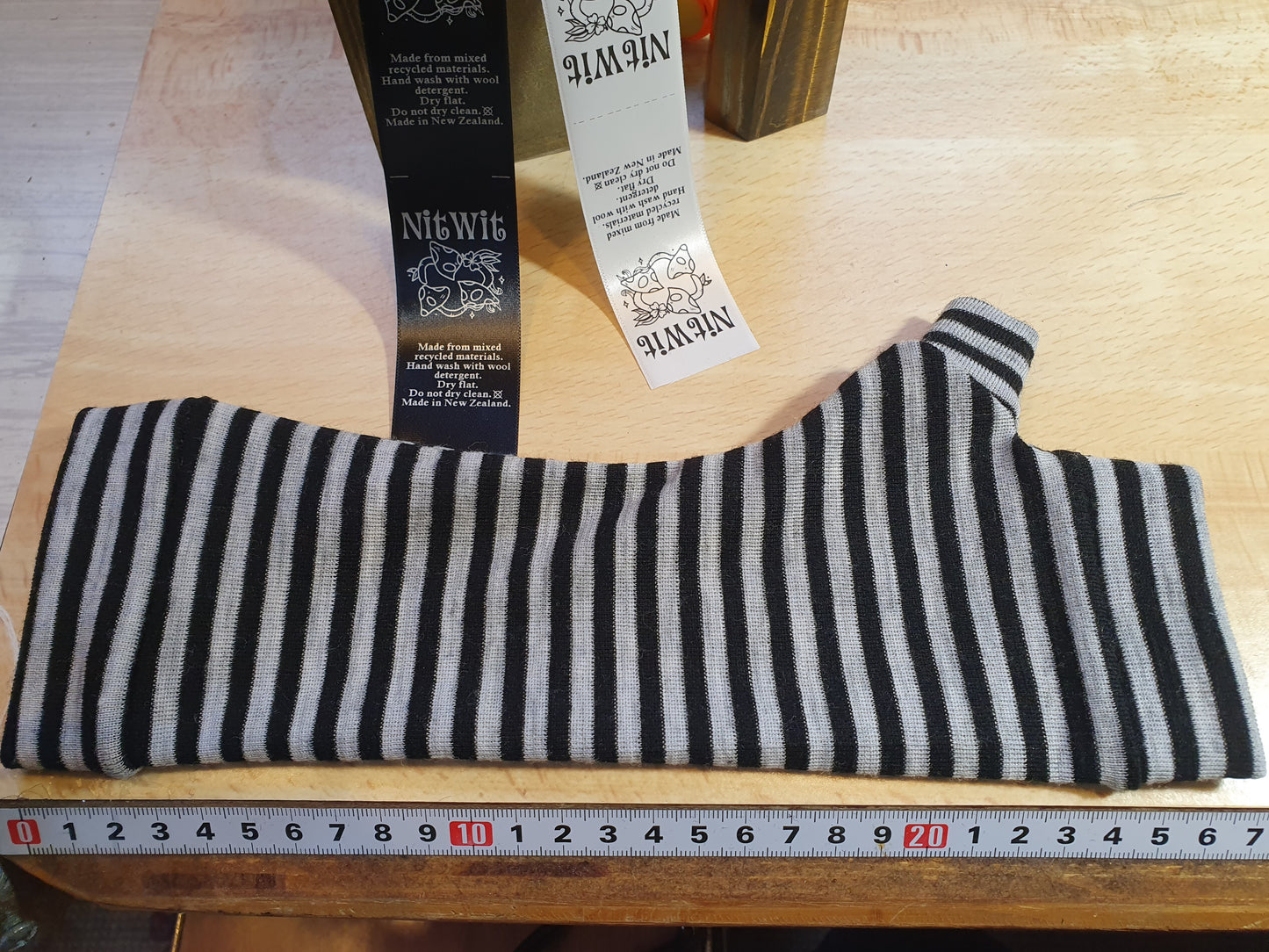 Merino Stripey Fingerless Gloves