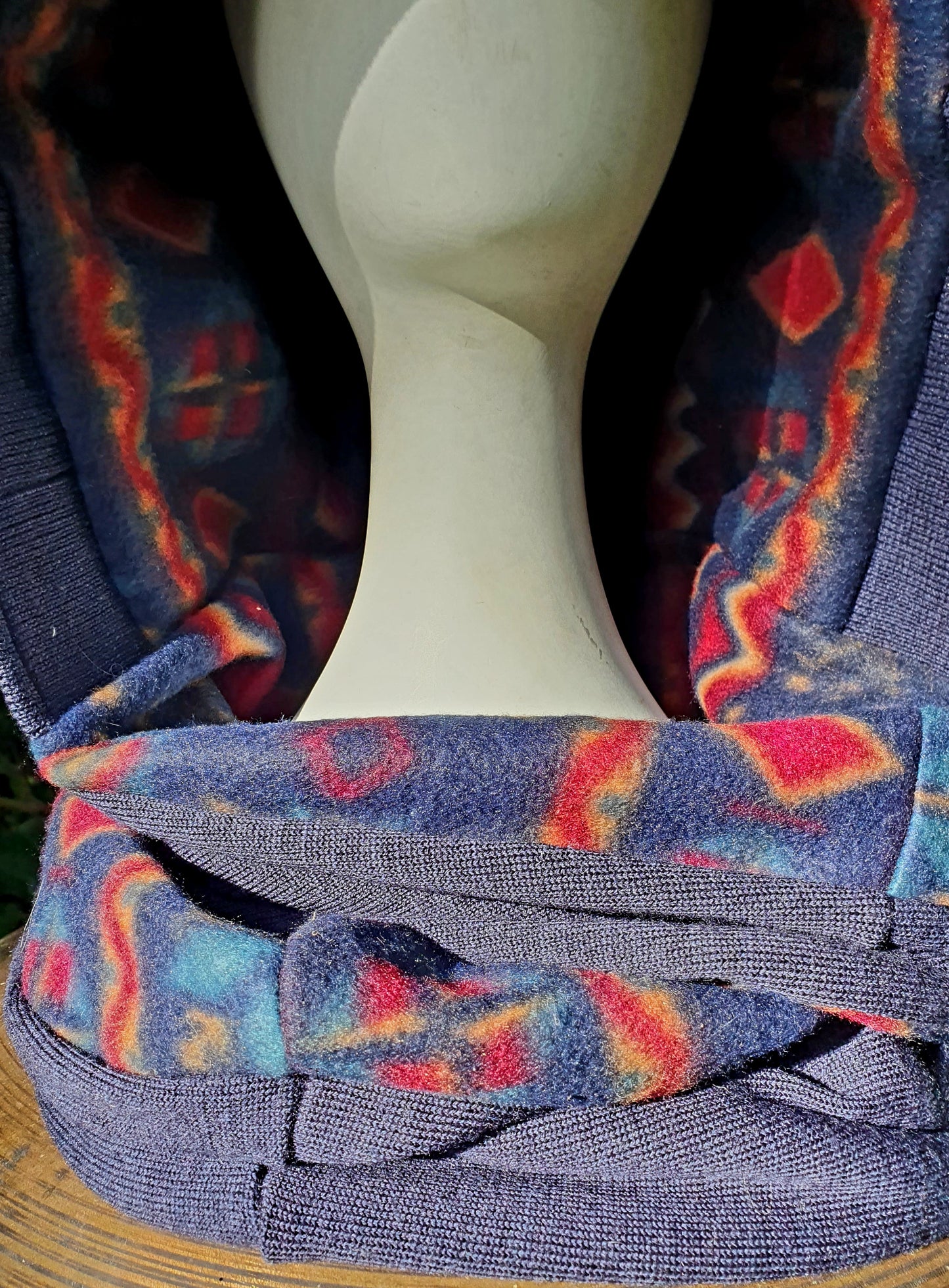 Blue Merino, Green Leather, 90s Fleece Lining