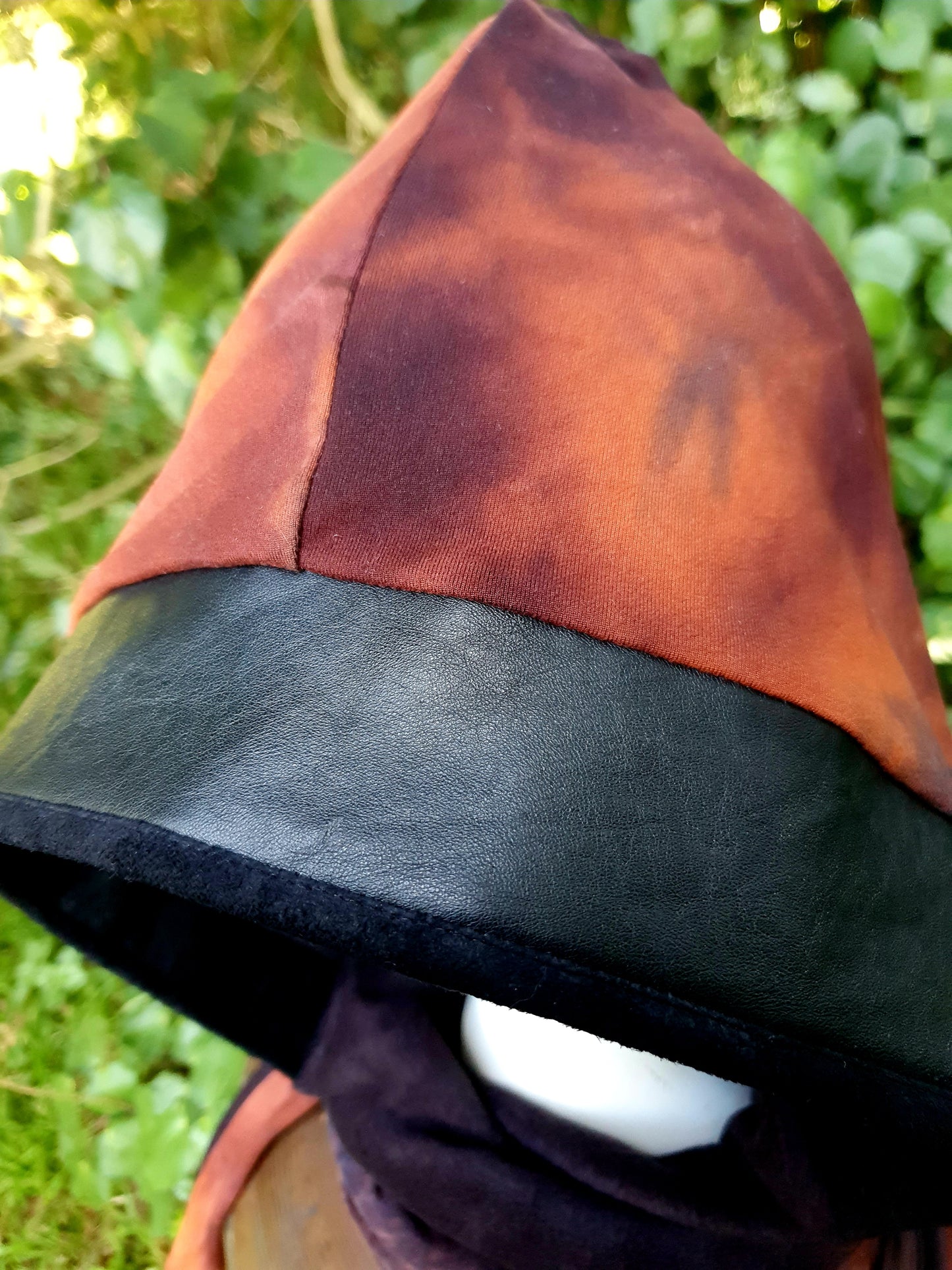 Lava & Leather Trim Hooded Scarf
