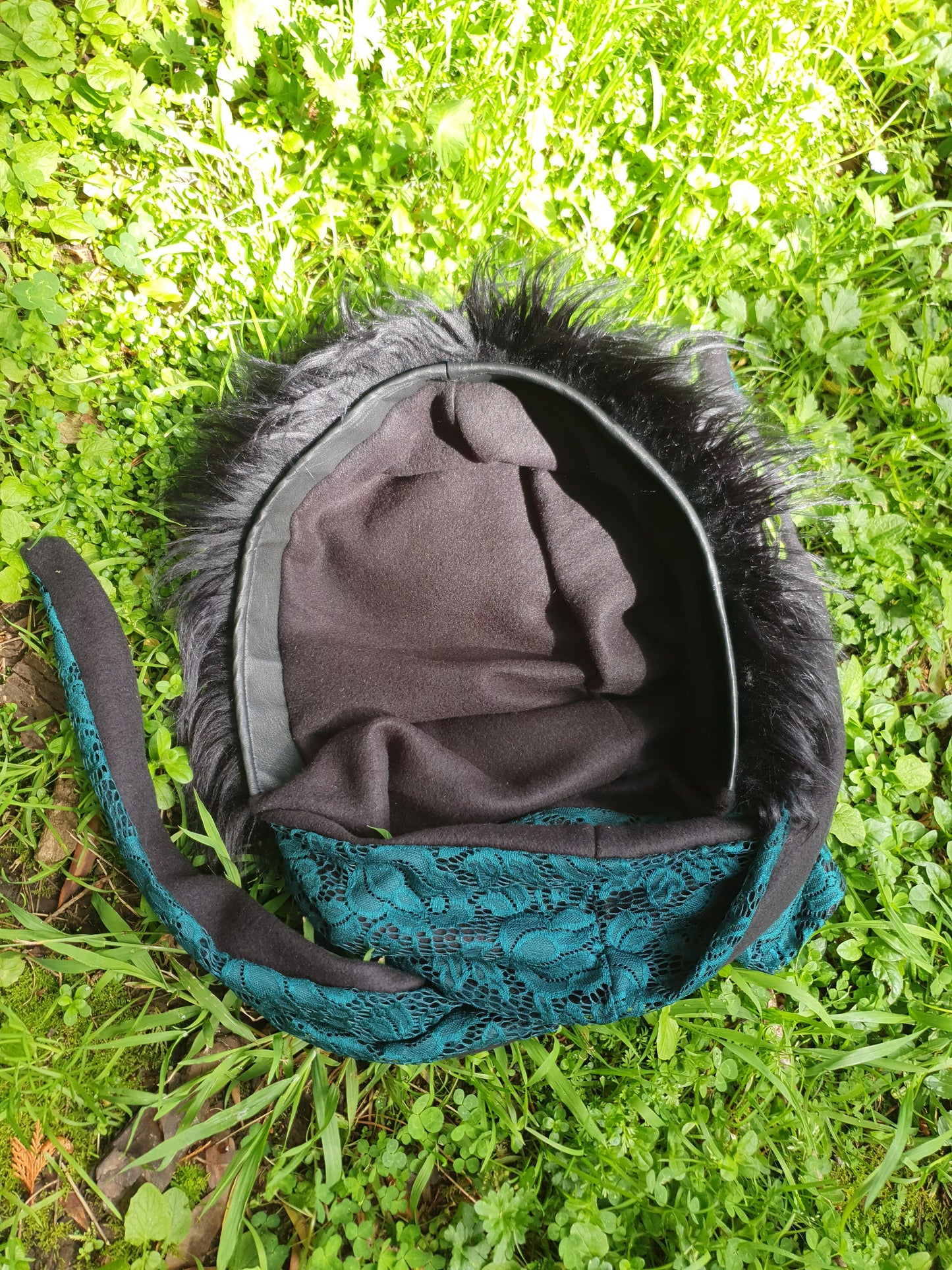 Emerald Green Lace Hooded Scarf
