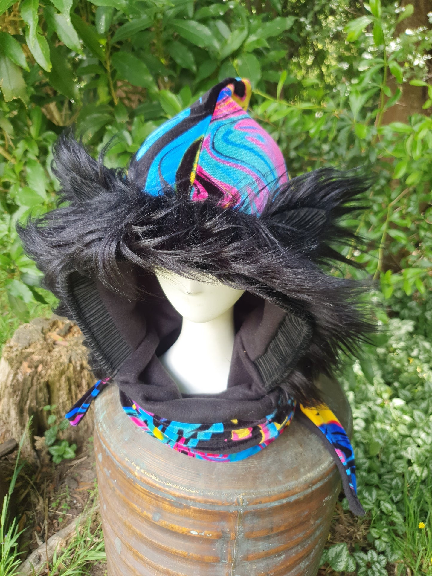 Swirly Velvet Hooded Scarf