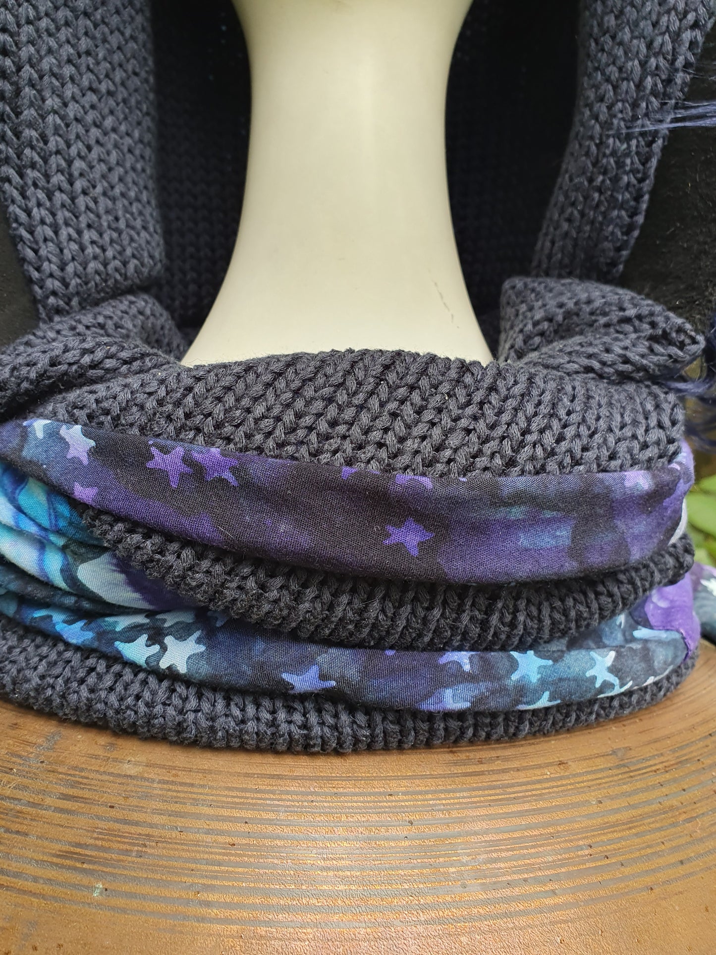 Midnight sky Batik Hooded Scarf
