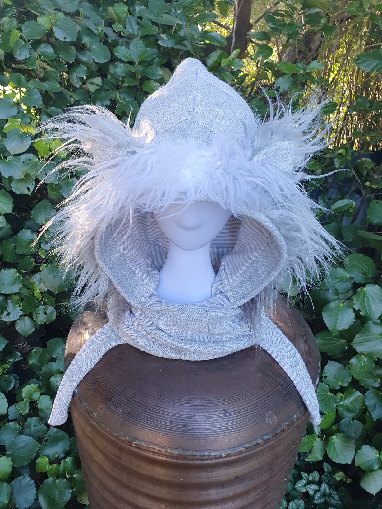Soft Grey with gradient faux fur
