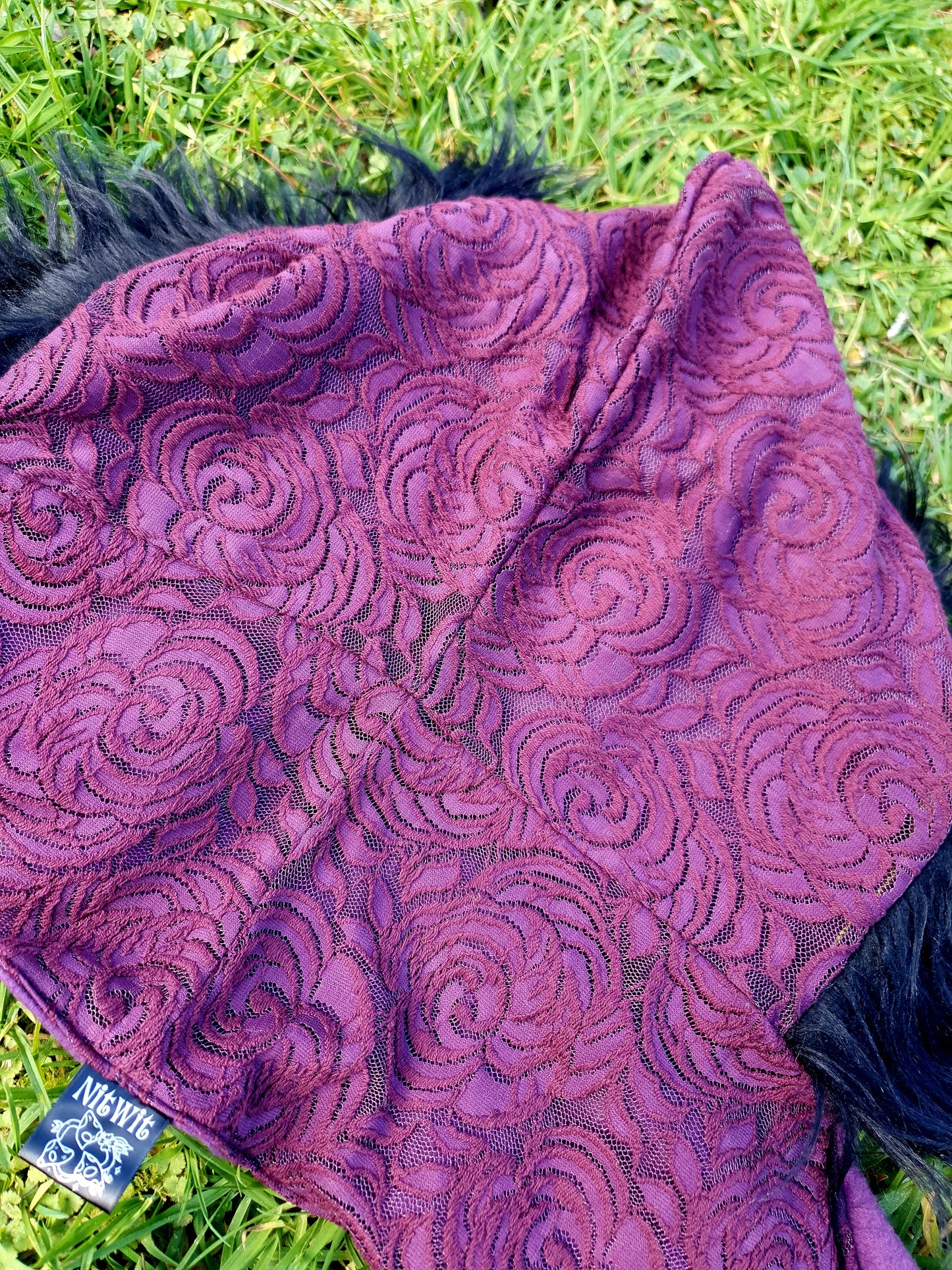 Purple Lace Hooded Scarf