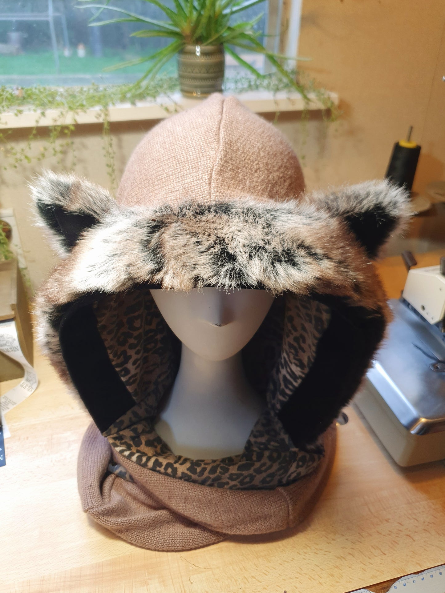 Taupe Hooded scarf