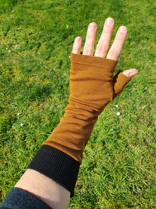 Long Merino Fingerless Gloves