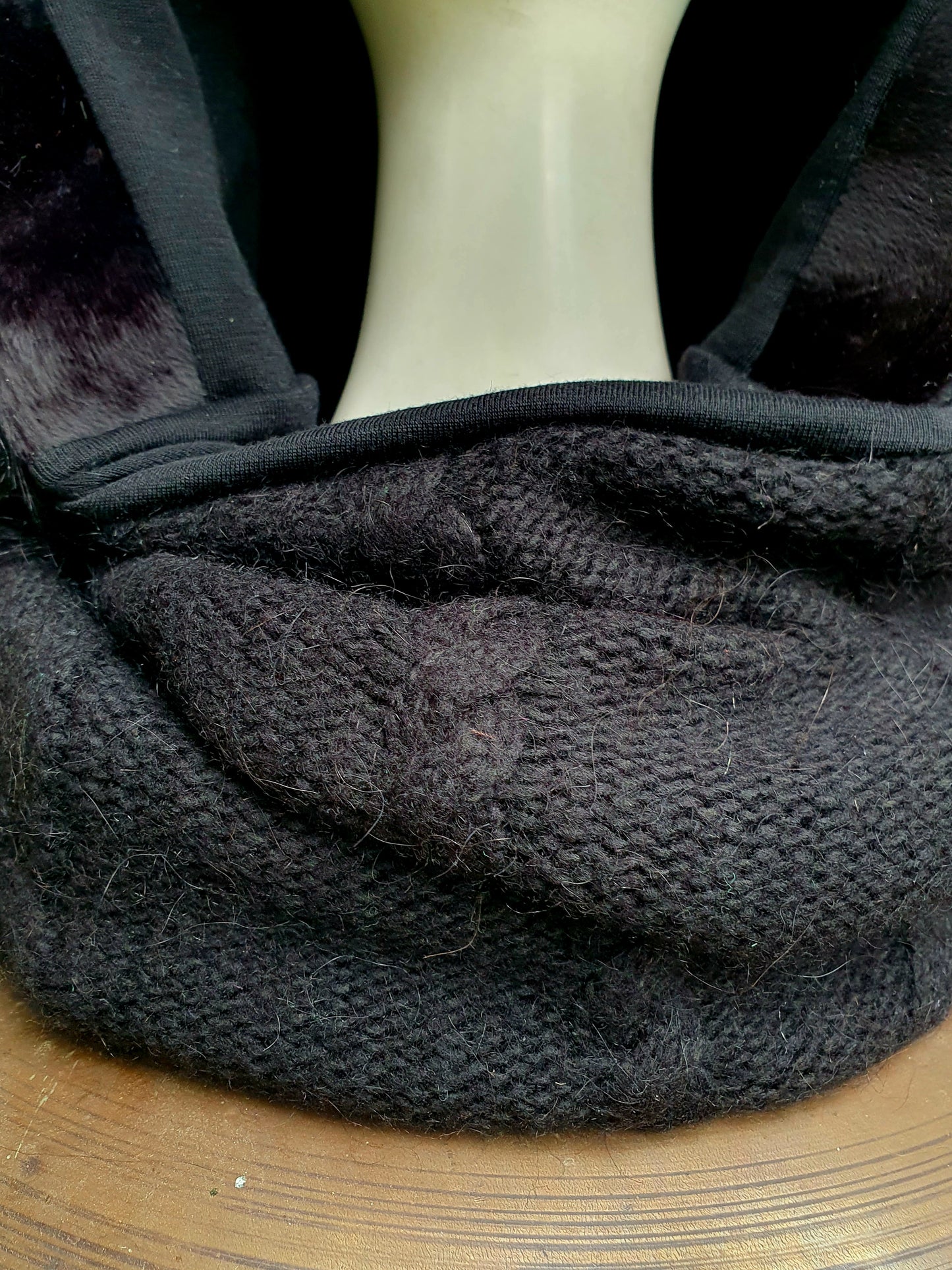 Black Cableknit, Alpaca and Merino Blend
