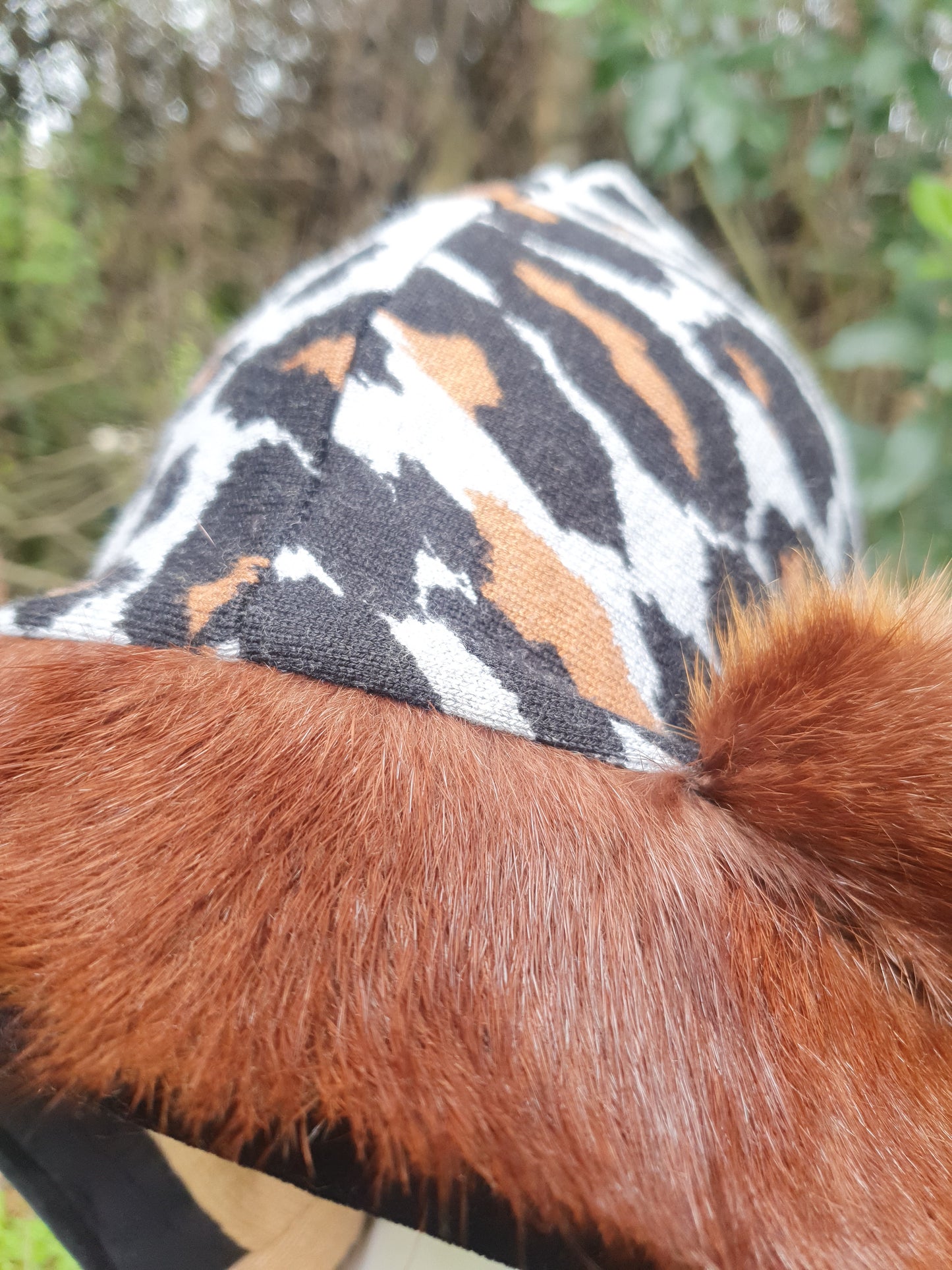 Vintage fur Hood and Glove set