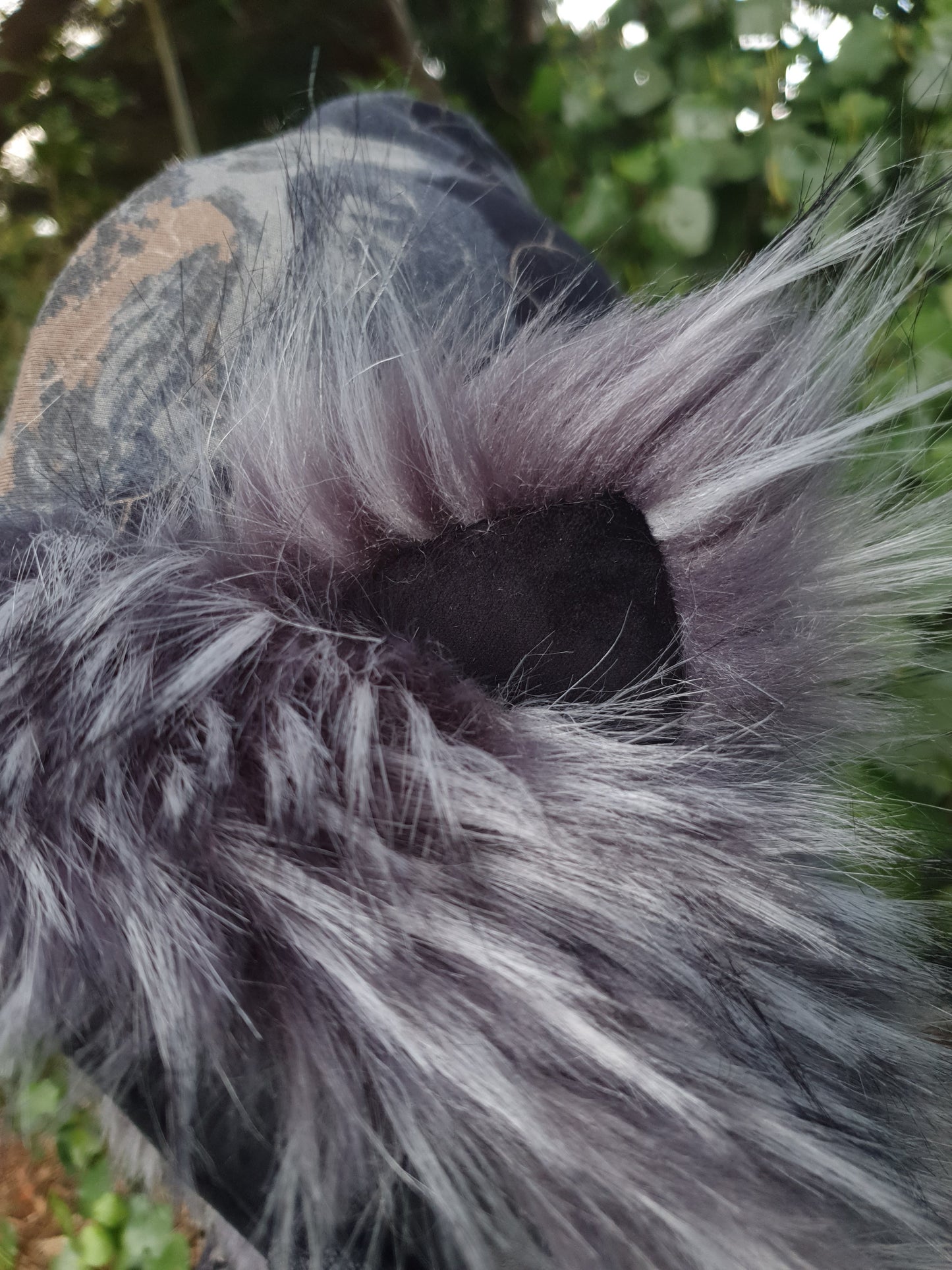 Grey Lush Hooded Scarf with Alpaca knit lining