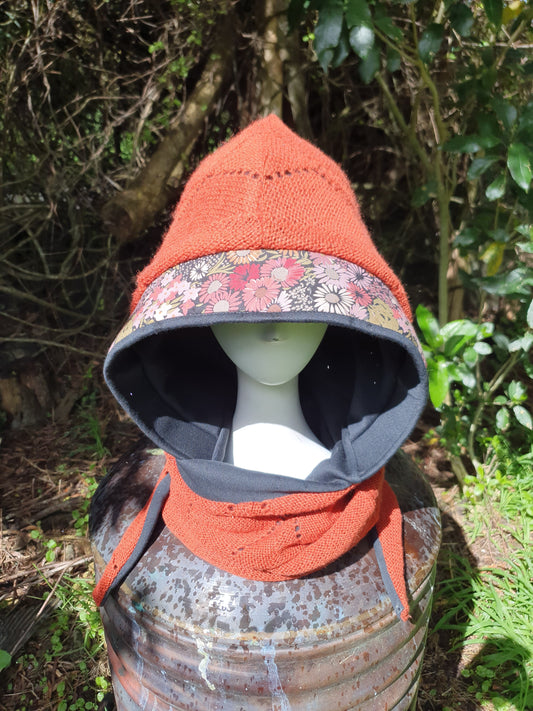 Smokey Orange Hooded Scarf