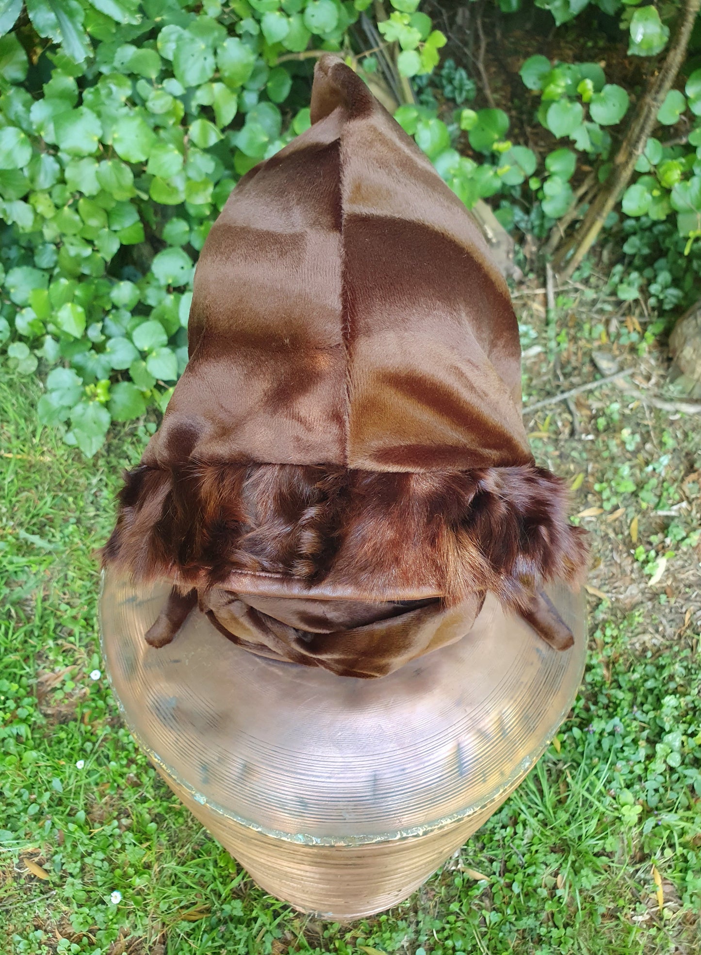 Vintage Fur and Merino Hooded Scarf